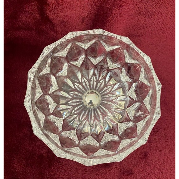 Vintage Wallace 9123 Silver Plate and Crystal Lidded Pedestal Candy Dish USA - Picture 5 of 16